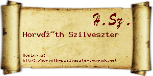 Horváth Szilveszter névjegykártya