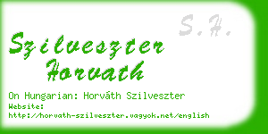 szilveszter horvath business card