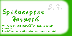 szilveszter horvath business card